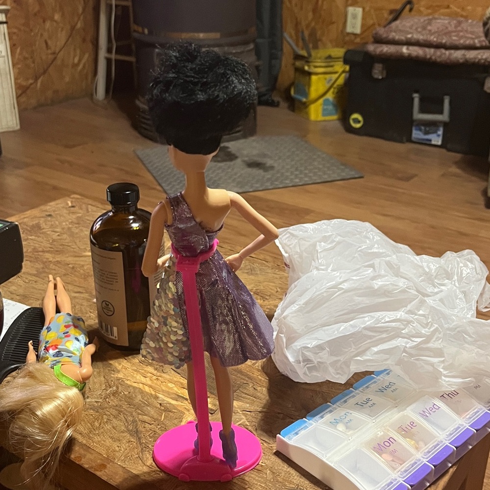 Mattel Doll with Purple Dress and Black Hair - Picture 3 of 5